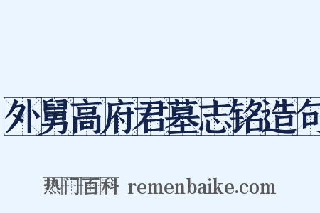 外舅高府君墓志铭造句是什么意思的图片